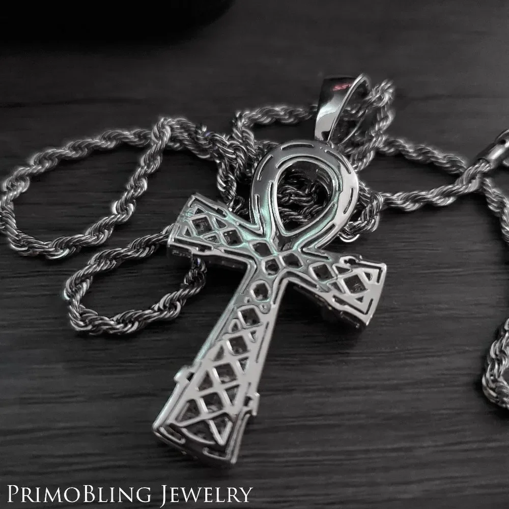 Silver Ankh Cross Necklace